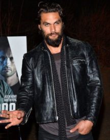 Jason Momoa Black Disressed Leather Jacket