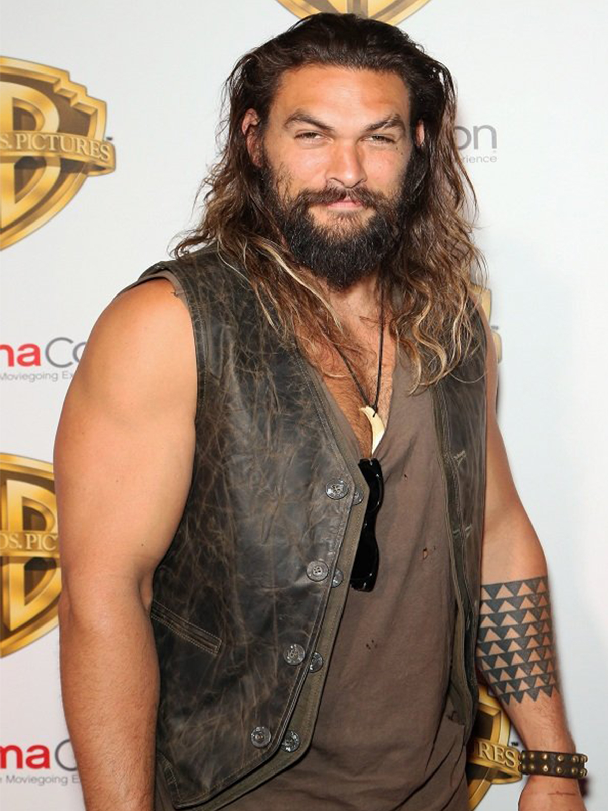 Jason Momoa Black Leather Vest