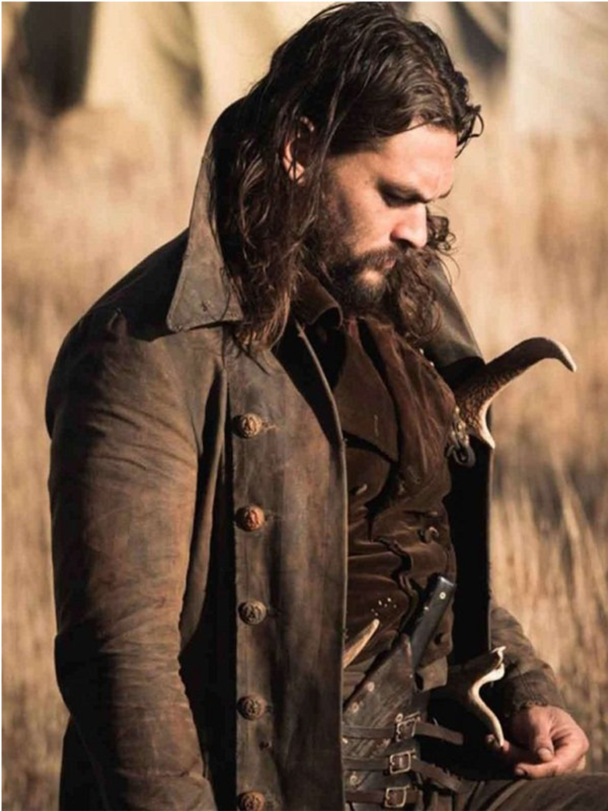Jason Momoa Frontier Leather Trench Coat