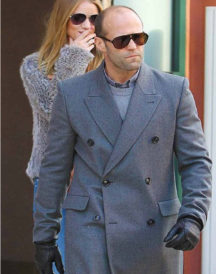 Jason Statham Grey Double Breasted Coat