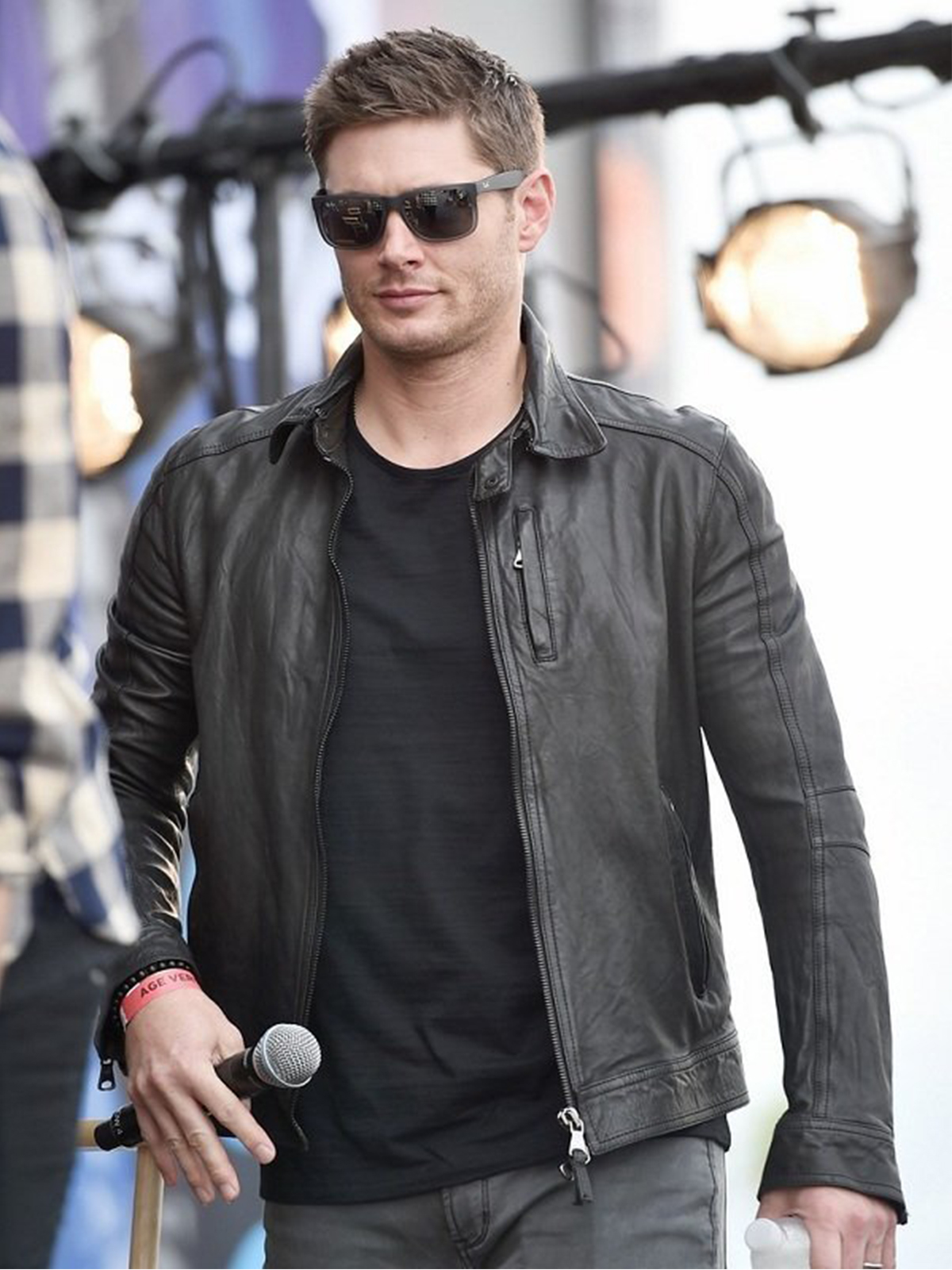 Jensen Ackles Black Leather Jacket