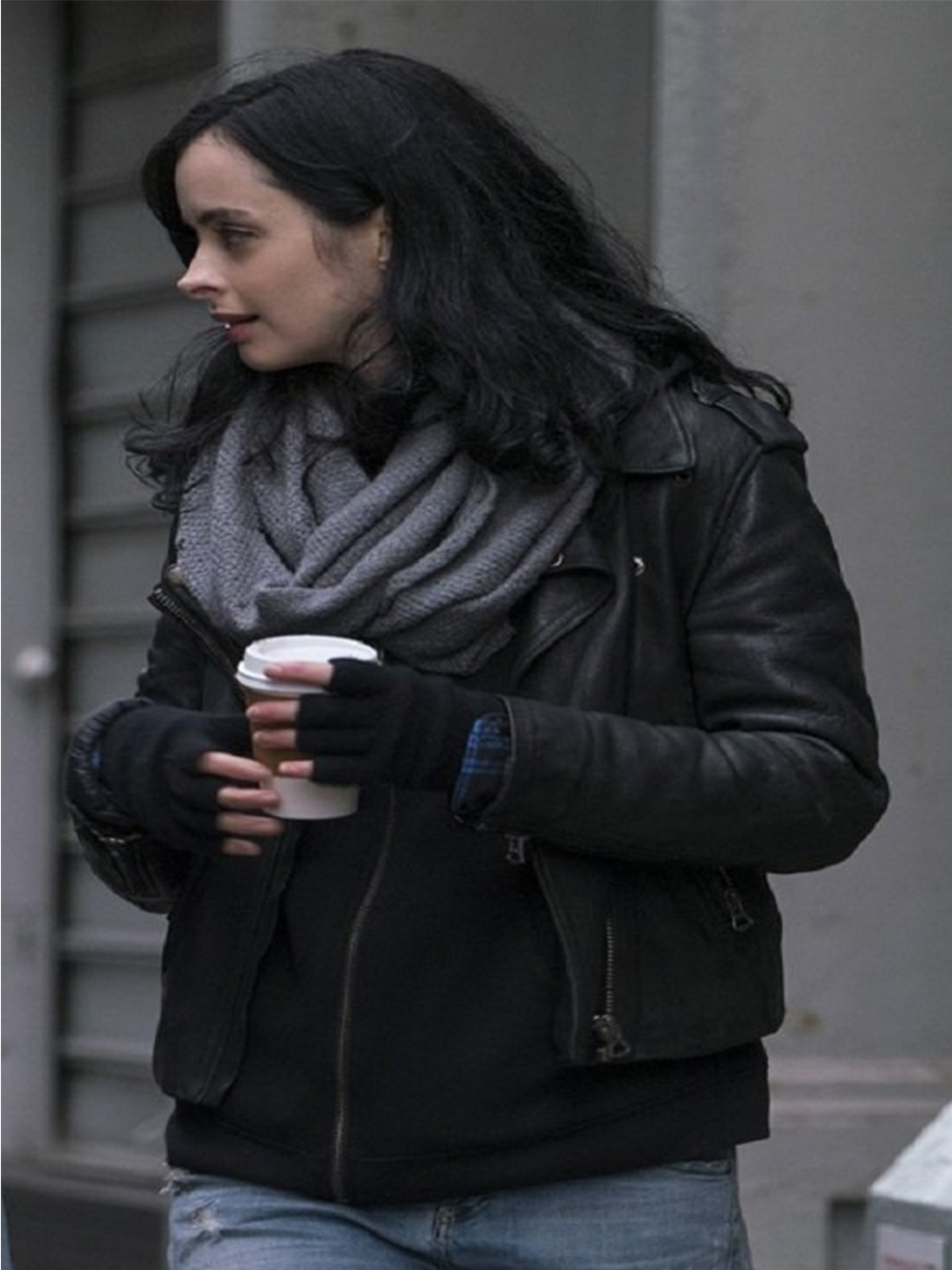Jessica Jones The Defenders-Biker Leather Jacket