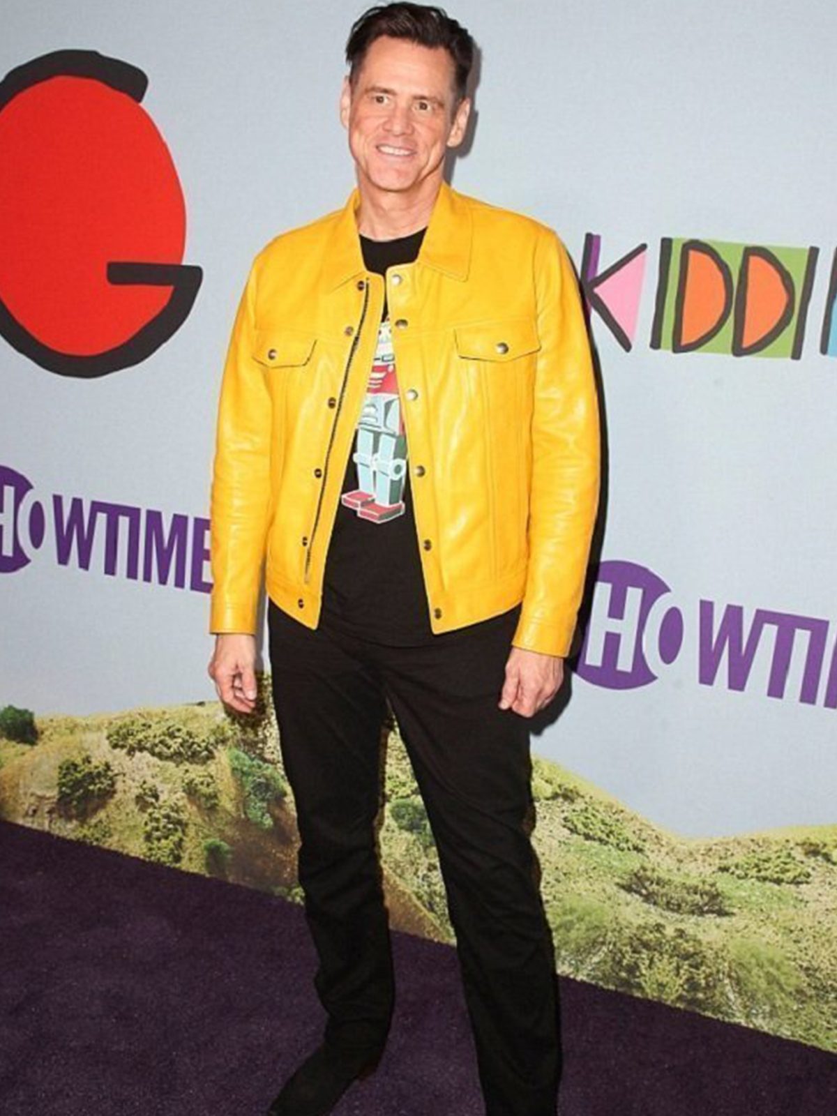 Jim Carrey Stylish Yellow Leather Jacket