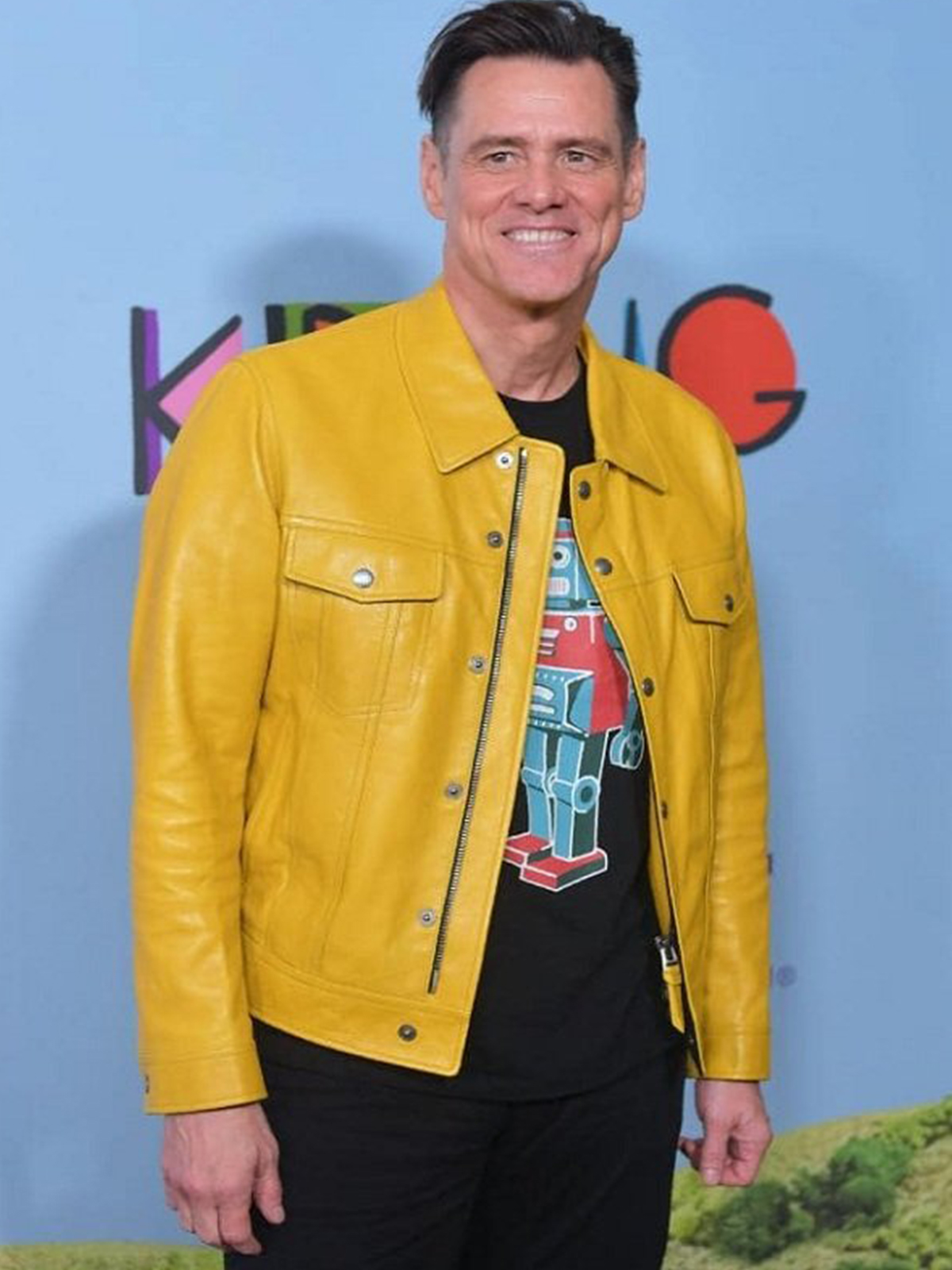 Jim Carrey Stylish Yellow Leather Jacket