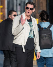 Jim Carrey White Motorcycle Jacket