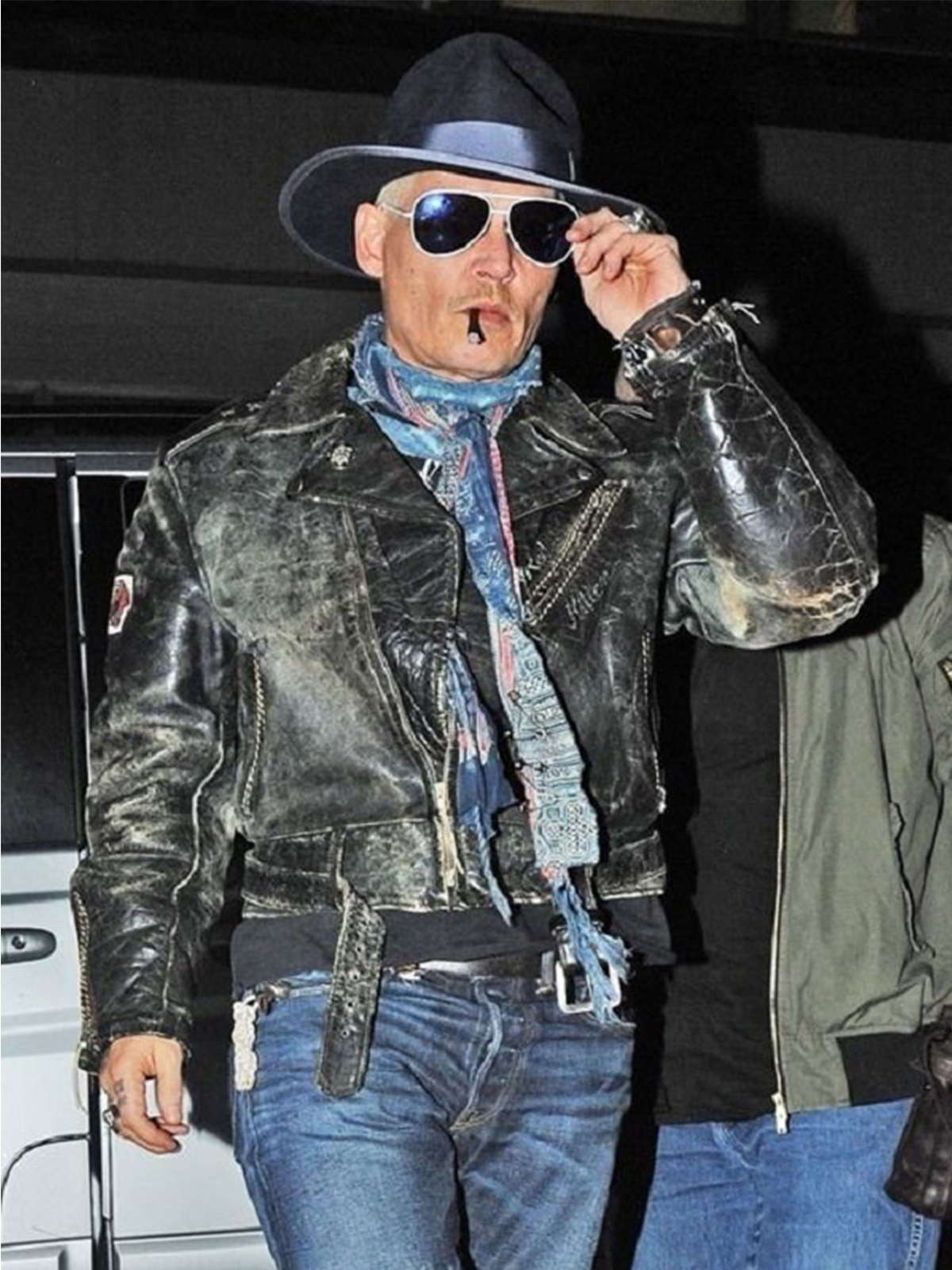 Johnny Depp Distressed Leather Jacket