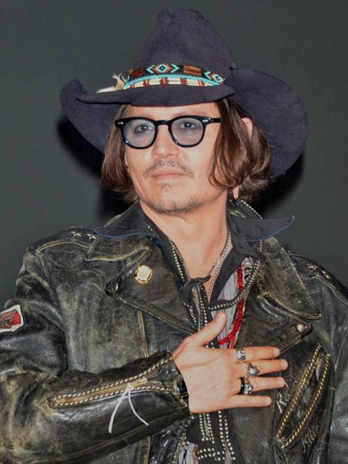 Johnny Depp Distressed Leather Jacket