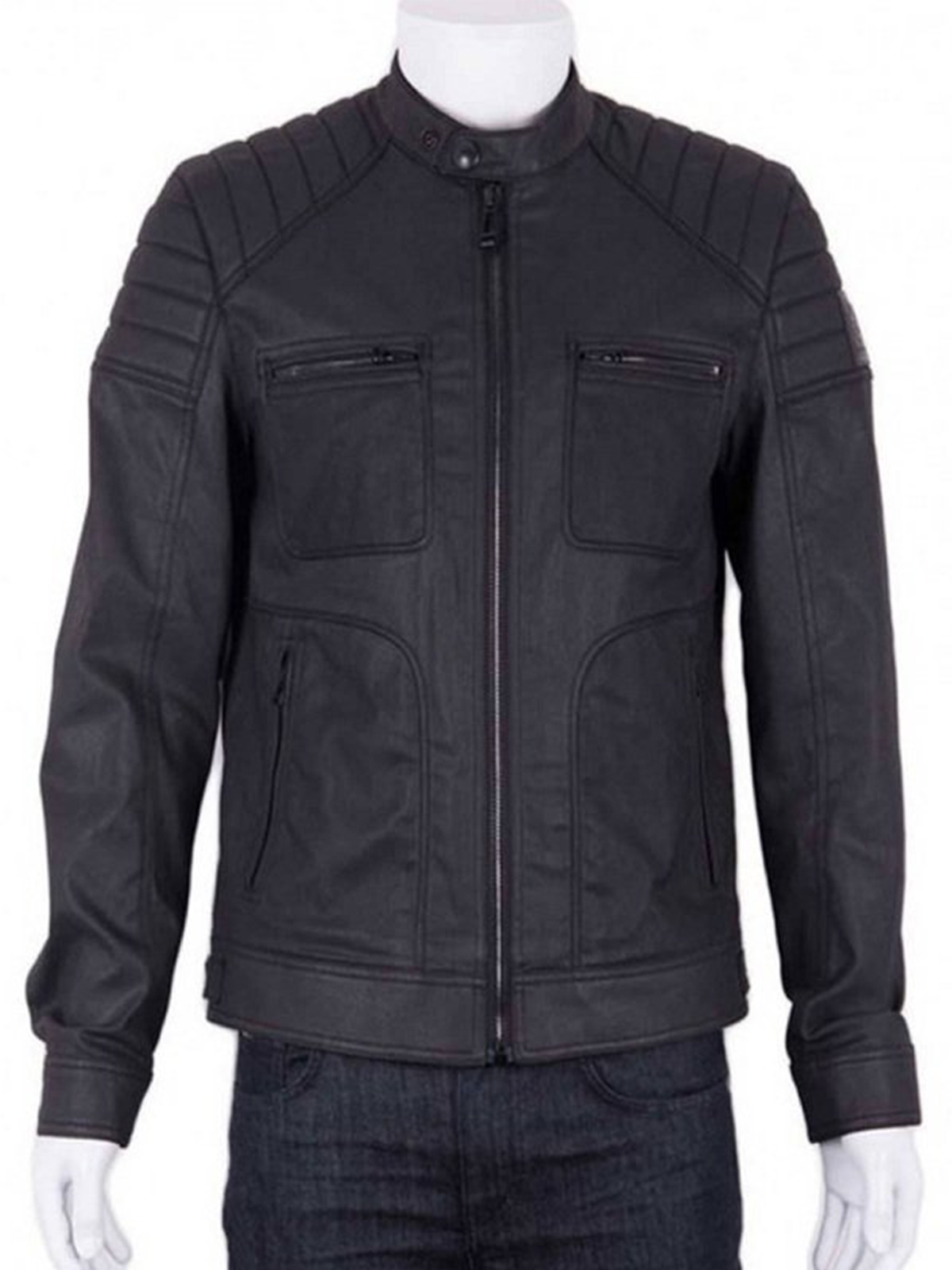 Josh Segarra Arrow Padded Leather Jacket