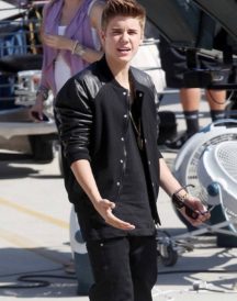 Justin Bieber Black Bomber Jacket