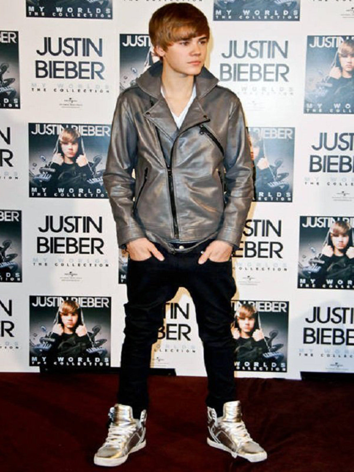 Justin Bieber Grey Leather Jacket
