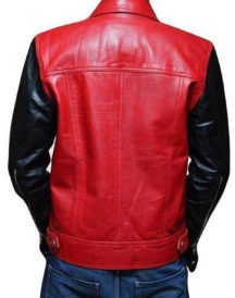 Justin Bieber Red and Leather Jacket