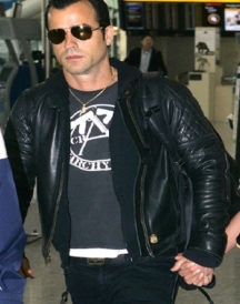 Justin Theroux Black Biker Jacket