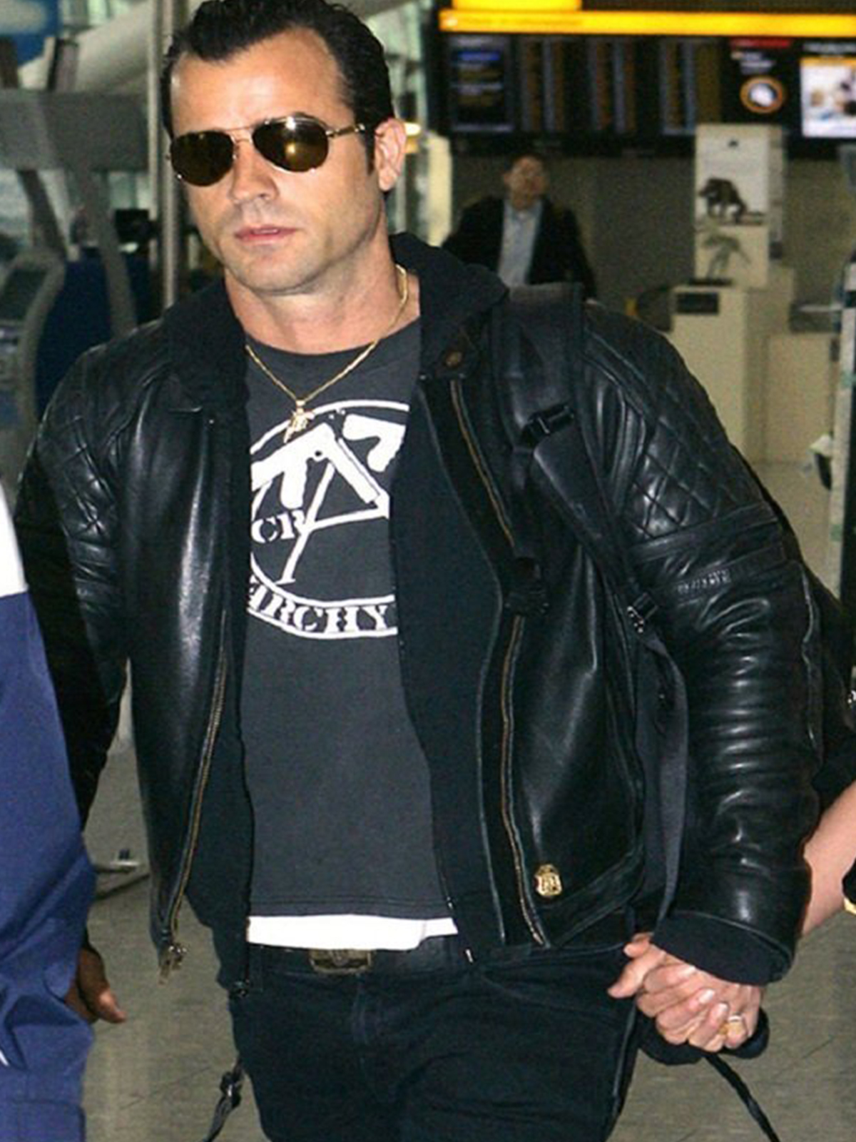 Justin Theroux Black Leather Jacket