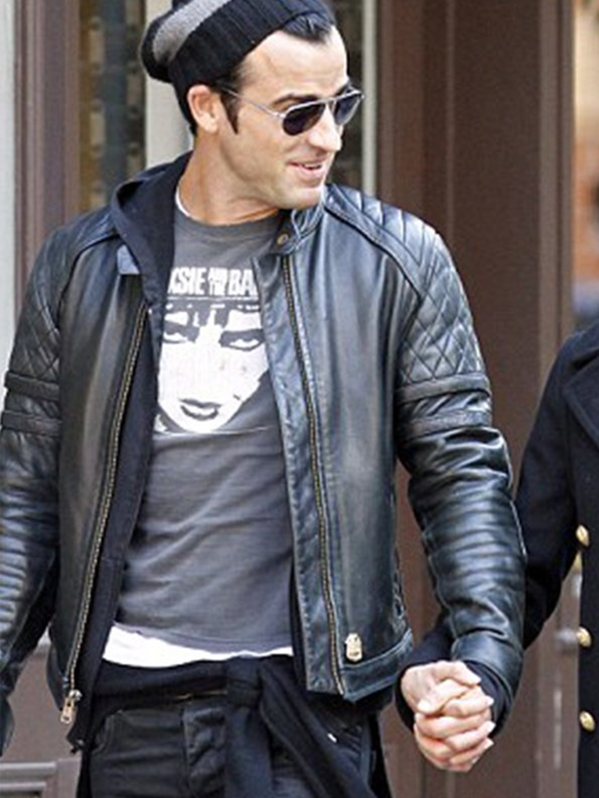 Justin Theroux Black Leather Jacket