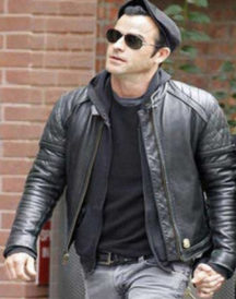 Justin Theroux Black Leather Jacket
