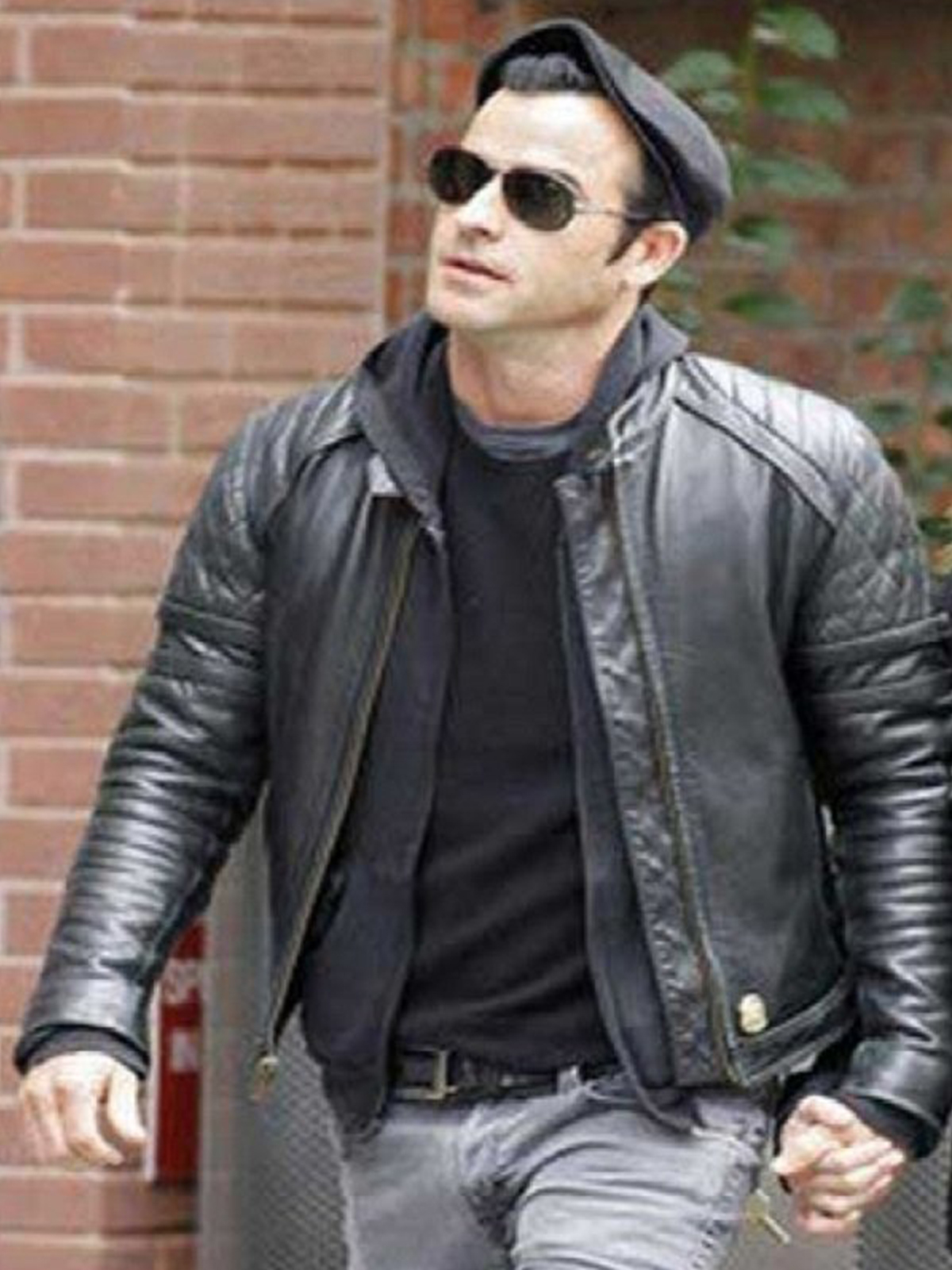 Justin Theroux Biker Black Leather Jacket - Stars Jackets