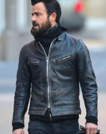 Justin Theroux Motorcycle Black Leather Jacket