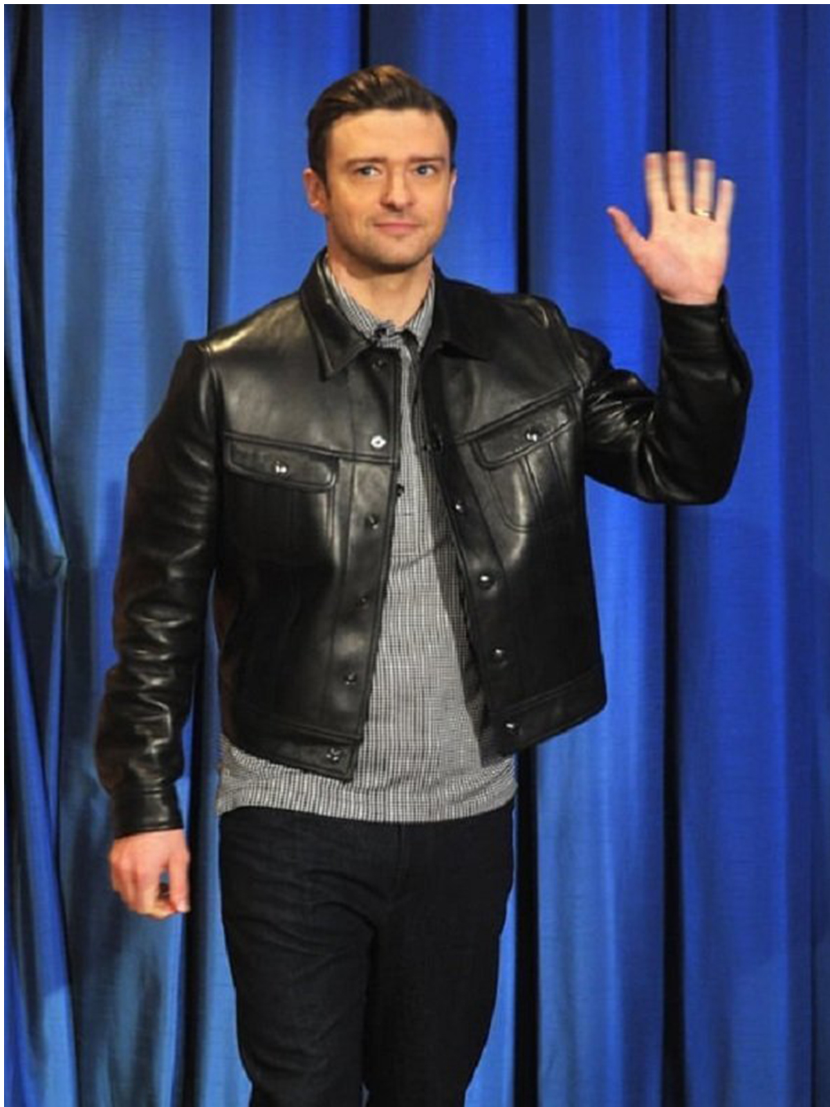 Justin Timberlake Black Leather Jacket