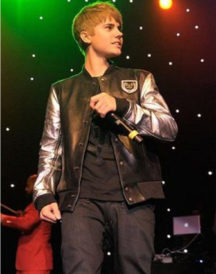 Justine Bieber Silver Leather Jacket