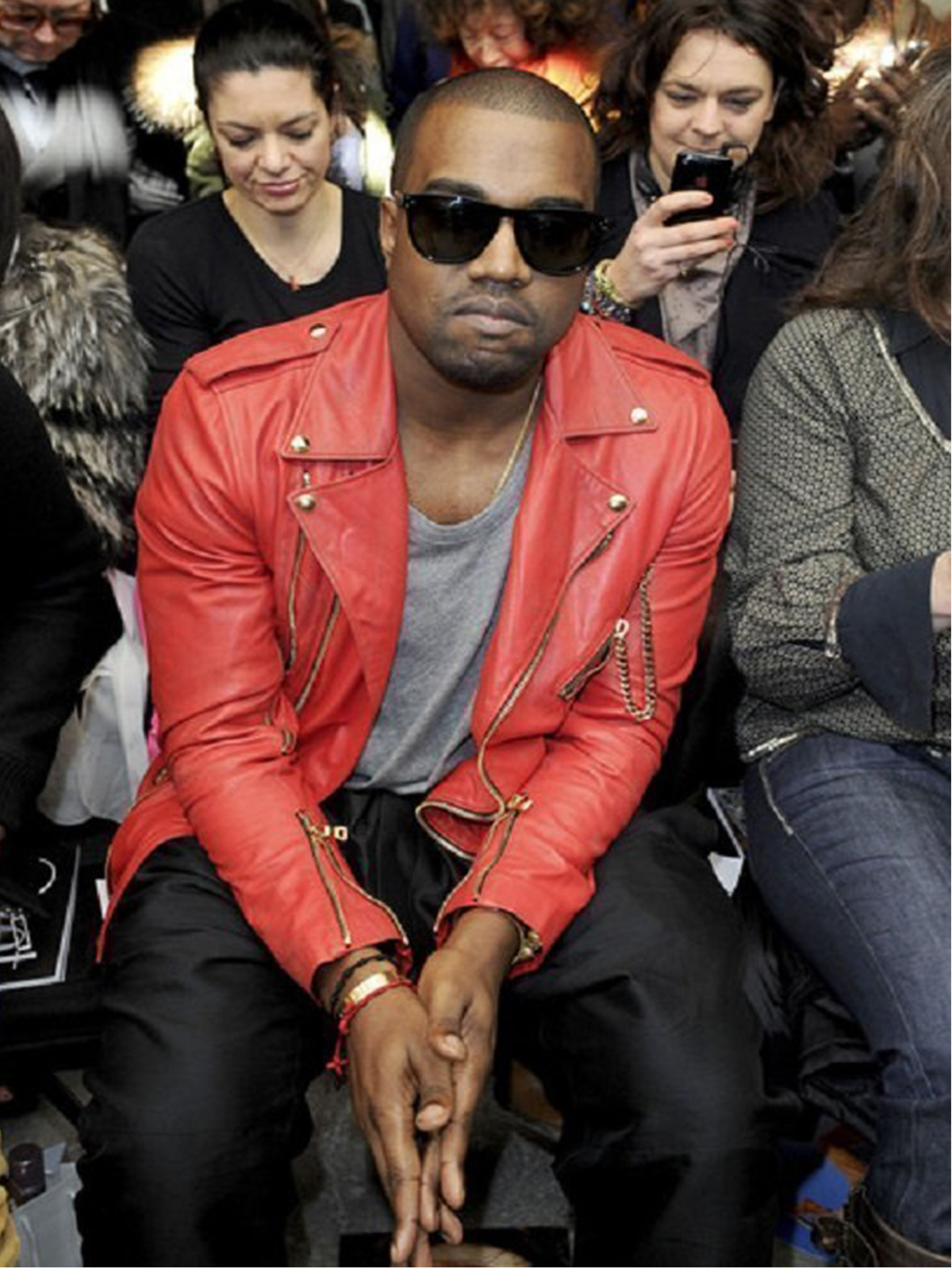 Kanye West Red Leather Jacket