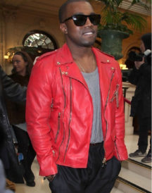 Kanye West Red Leather Jacket