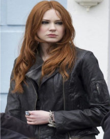 Karen Gillan Doctor Who Black Leather Jacket