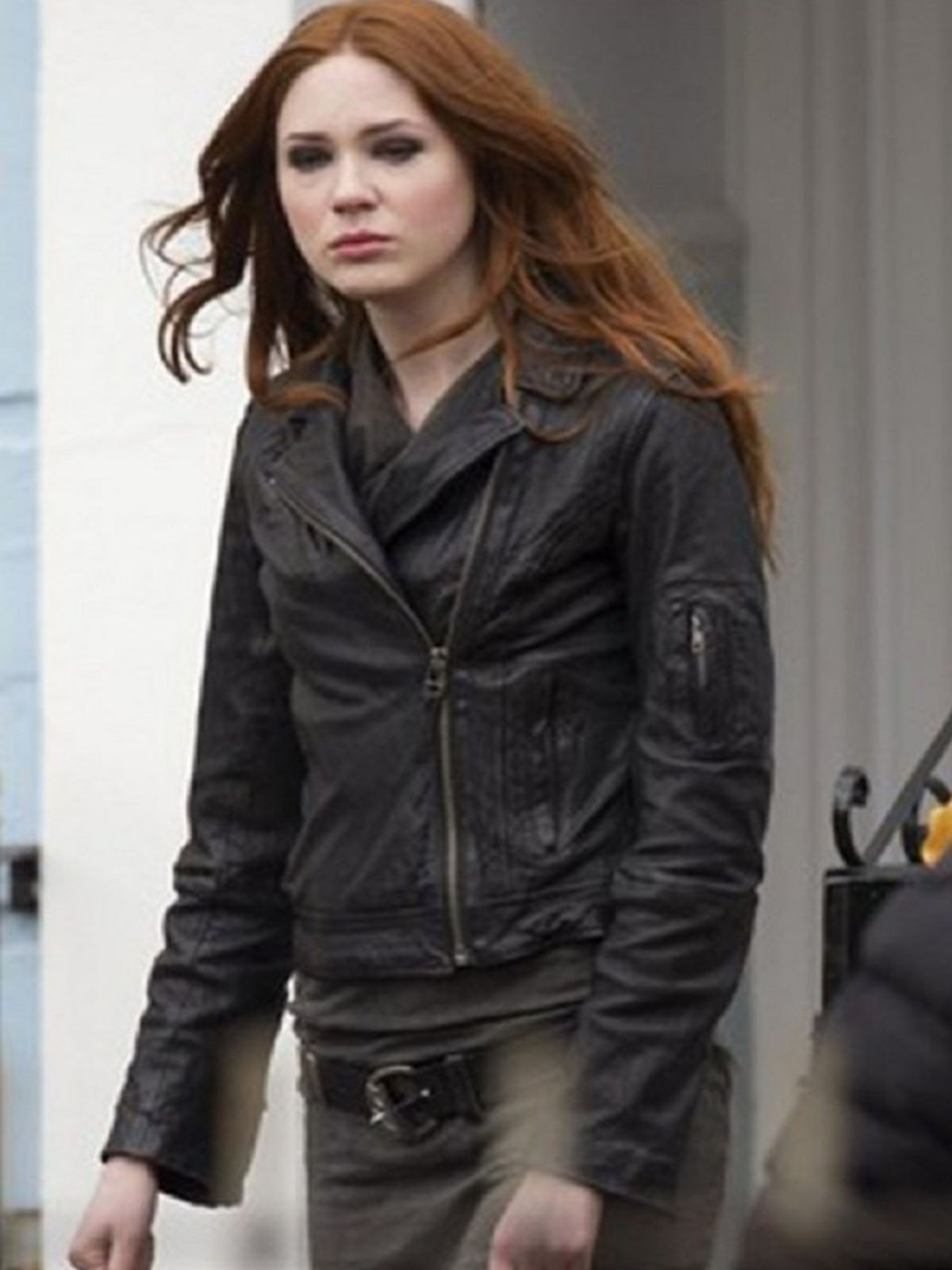 Karen Gillan Doctor Who Black Leather Jacket