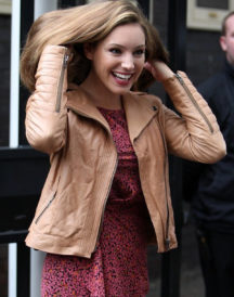 Kelly Brook Padded Tan Brown Jacket