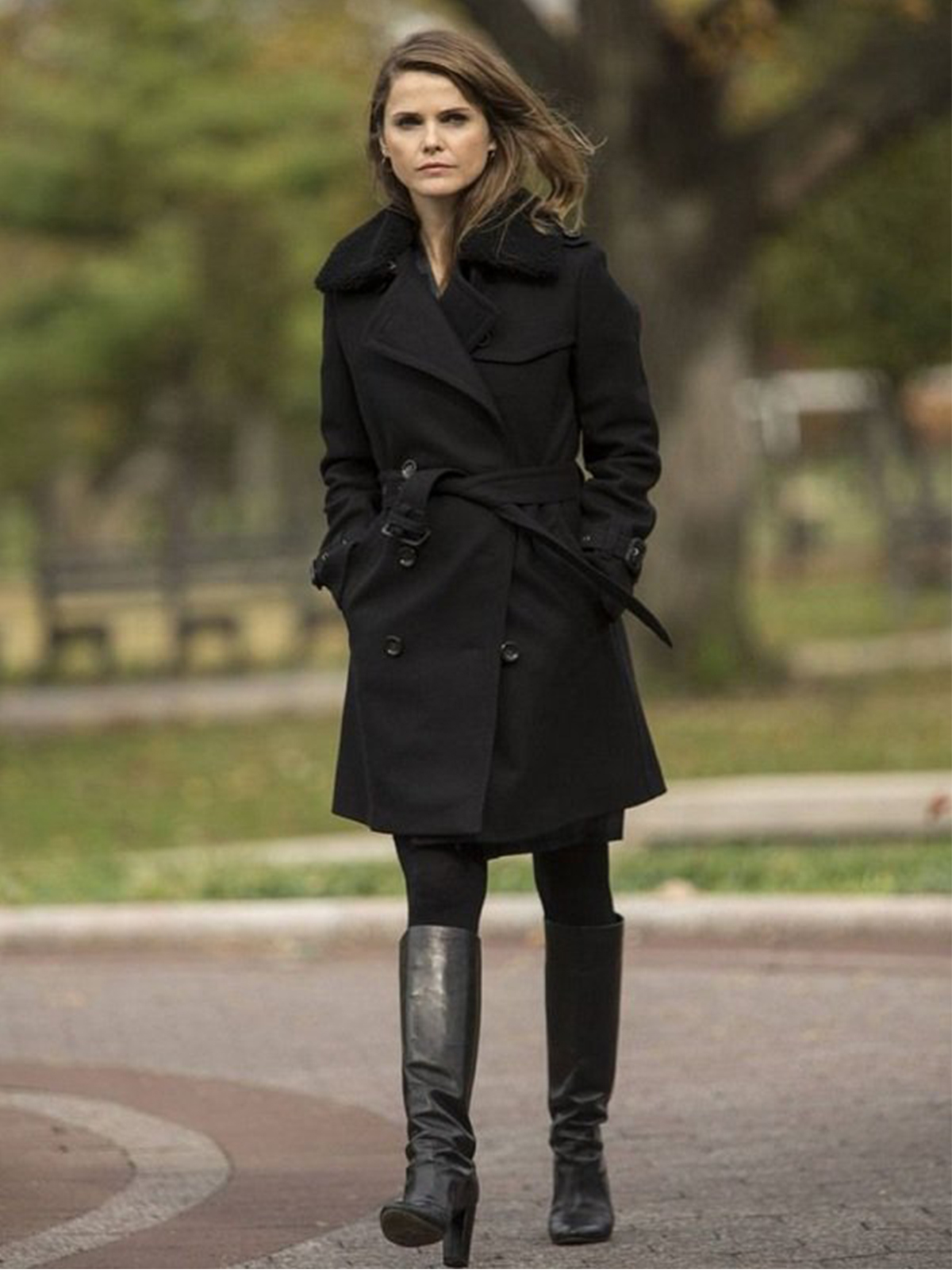Keri Russell The Americans Stylish Black Coat