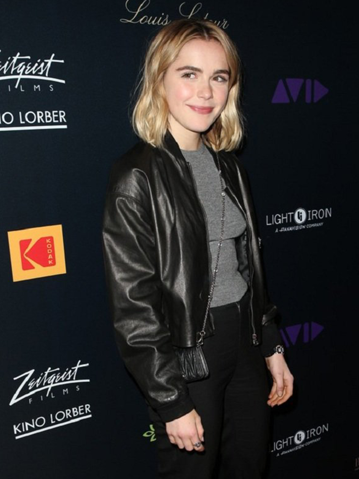 Kiernan Shipka Black Leather Jacket