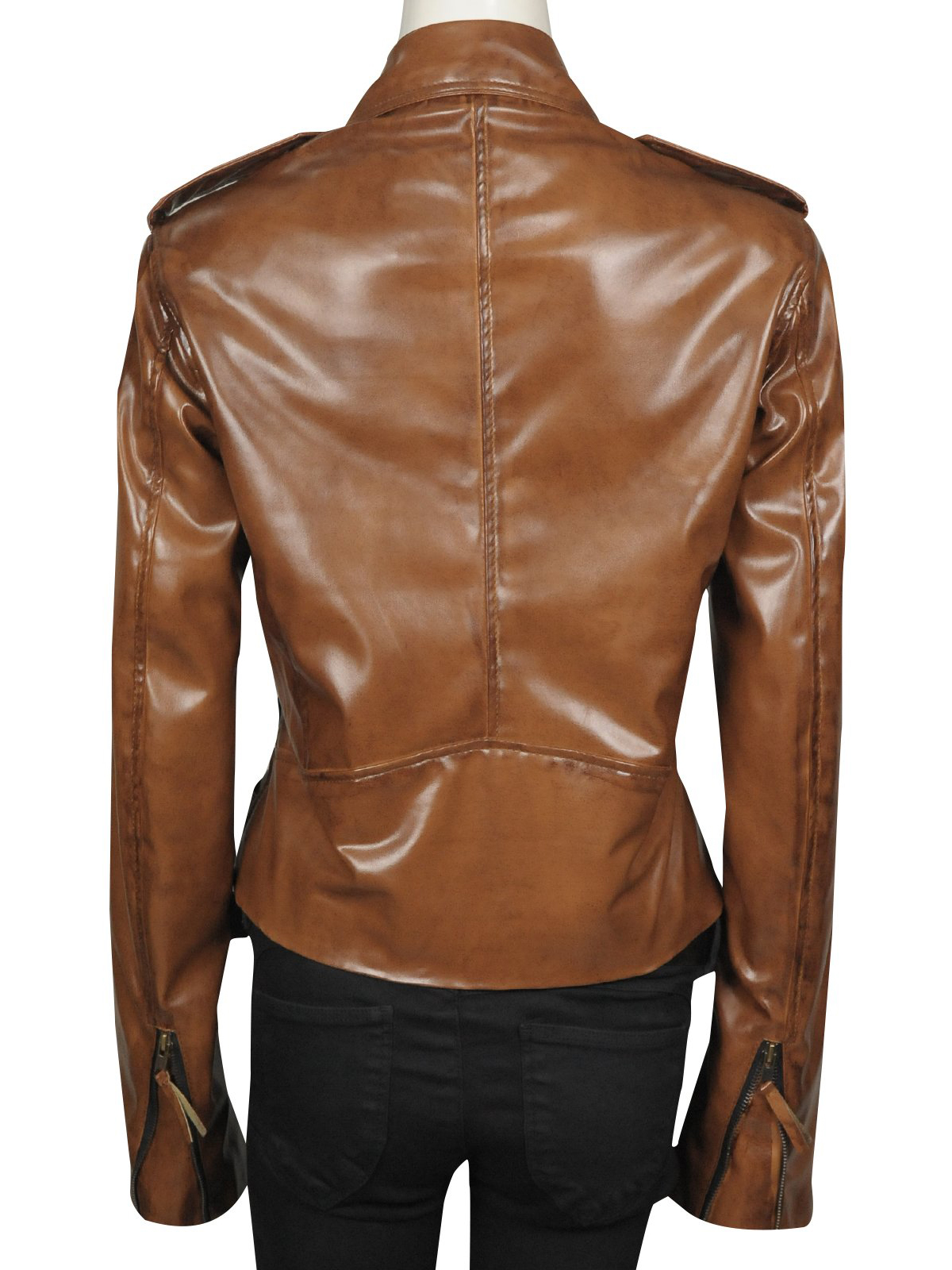 Kim Kardashian Brown leather Jacket