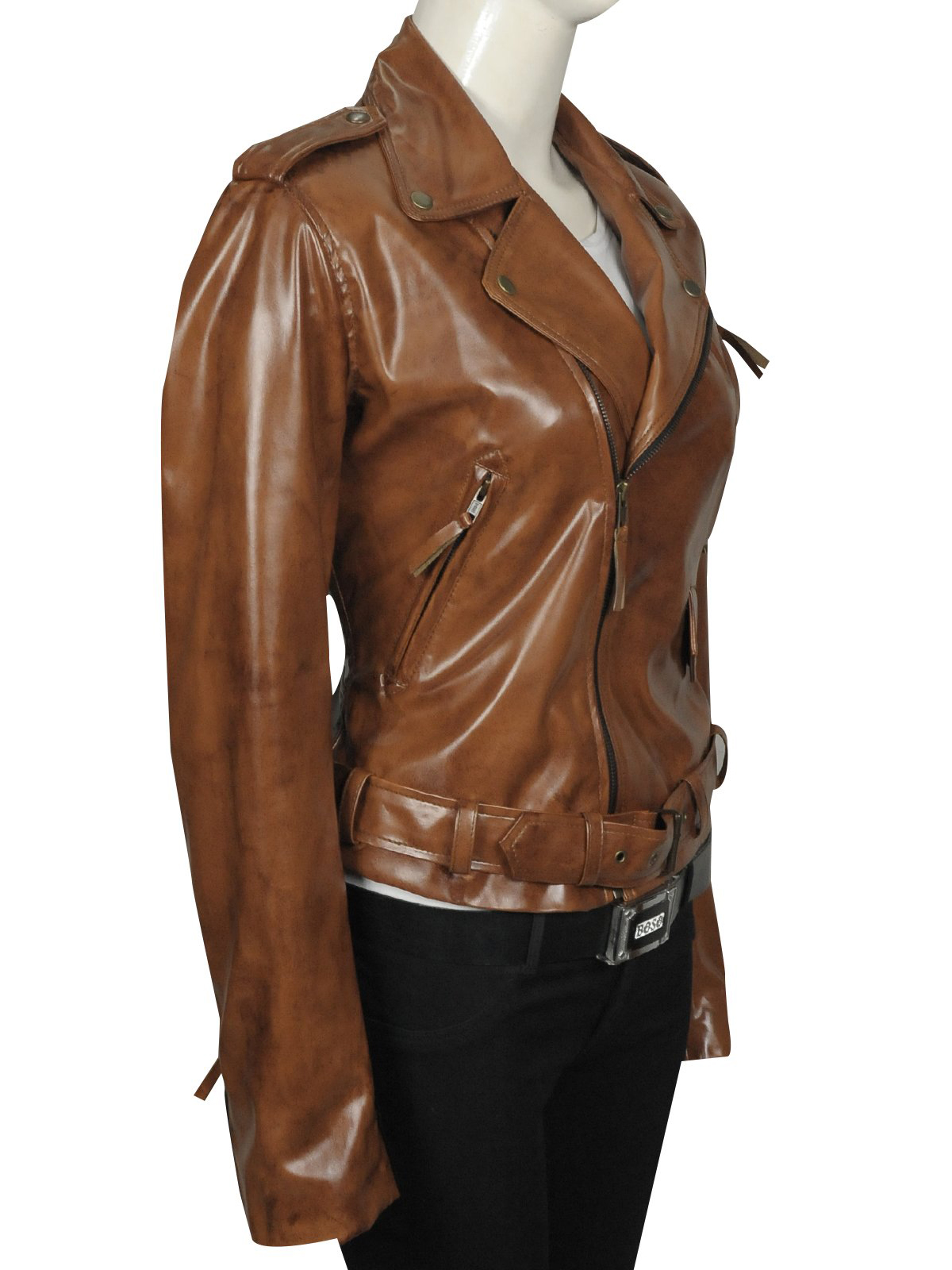 Kim Kardashian Brown leather Jacket