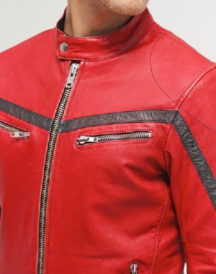 Red Leather Motorcycle Jacket