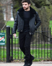 Liam Payne Shearling Black Jacket