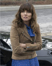 Linda Cardellini Dead to Me Suede Brown Jacket