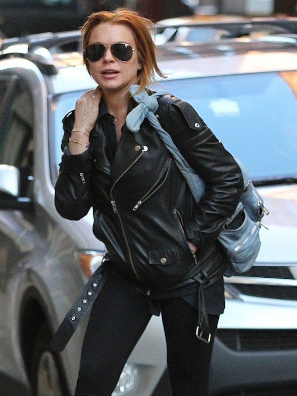 Lindsay Lohan Motorcycle Leather Jacket