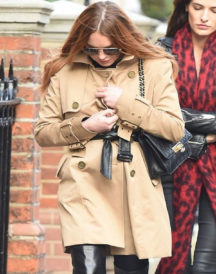 Lindsay Lohan Breasted Trench Coat