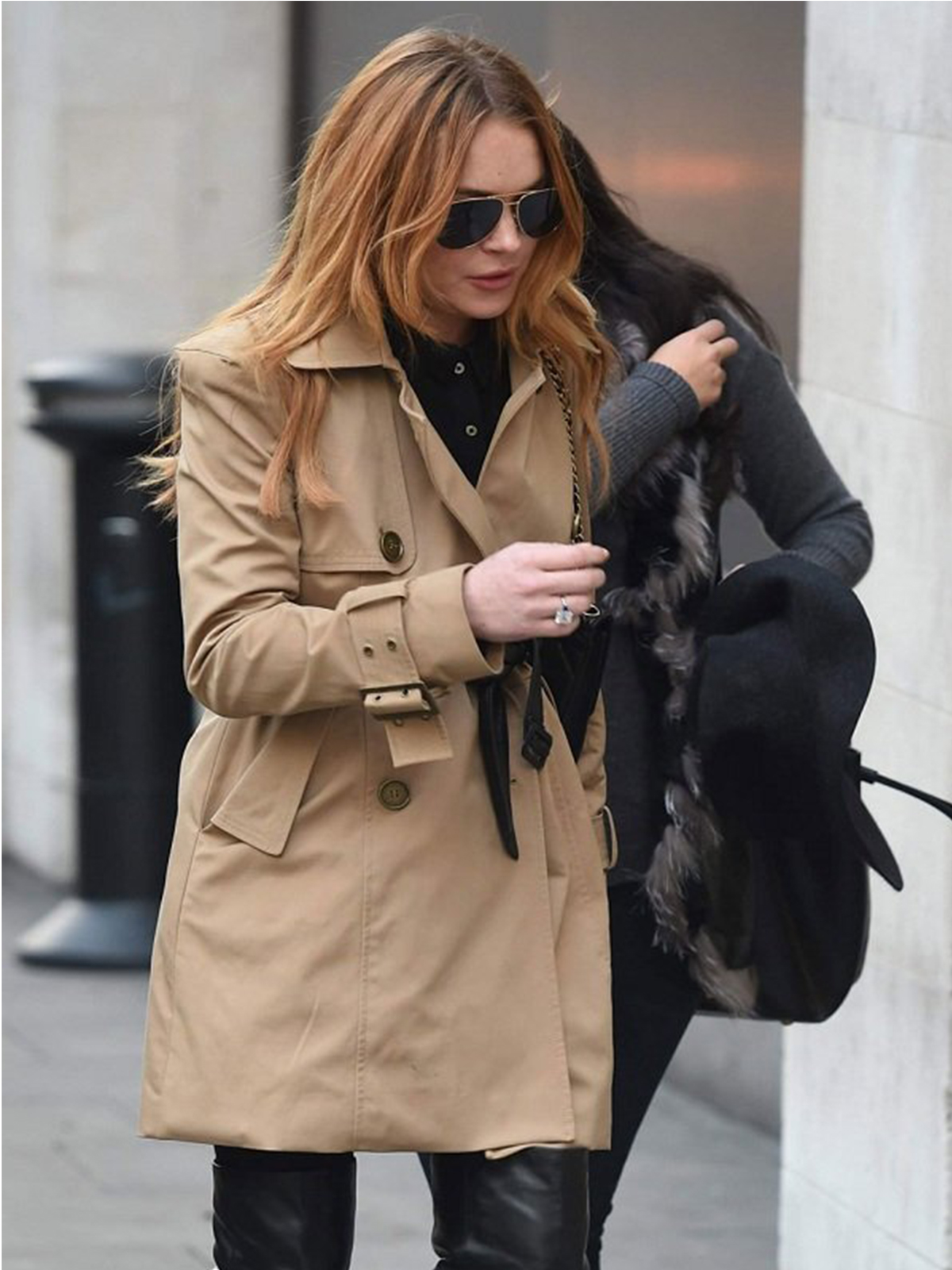 Lindsay Lohan Double Trench Coat