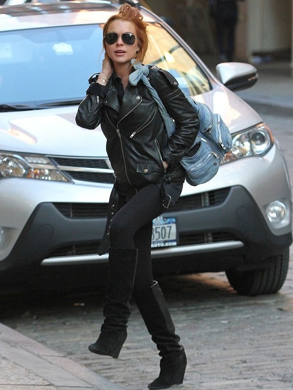 Lindsay Lohan Motorcycle Leather Jacket