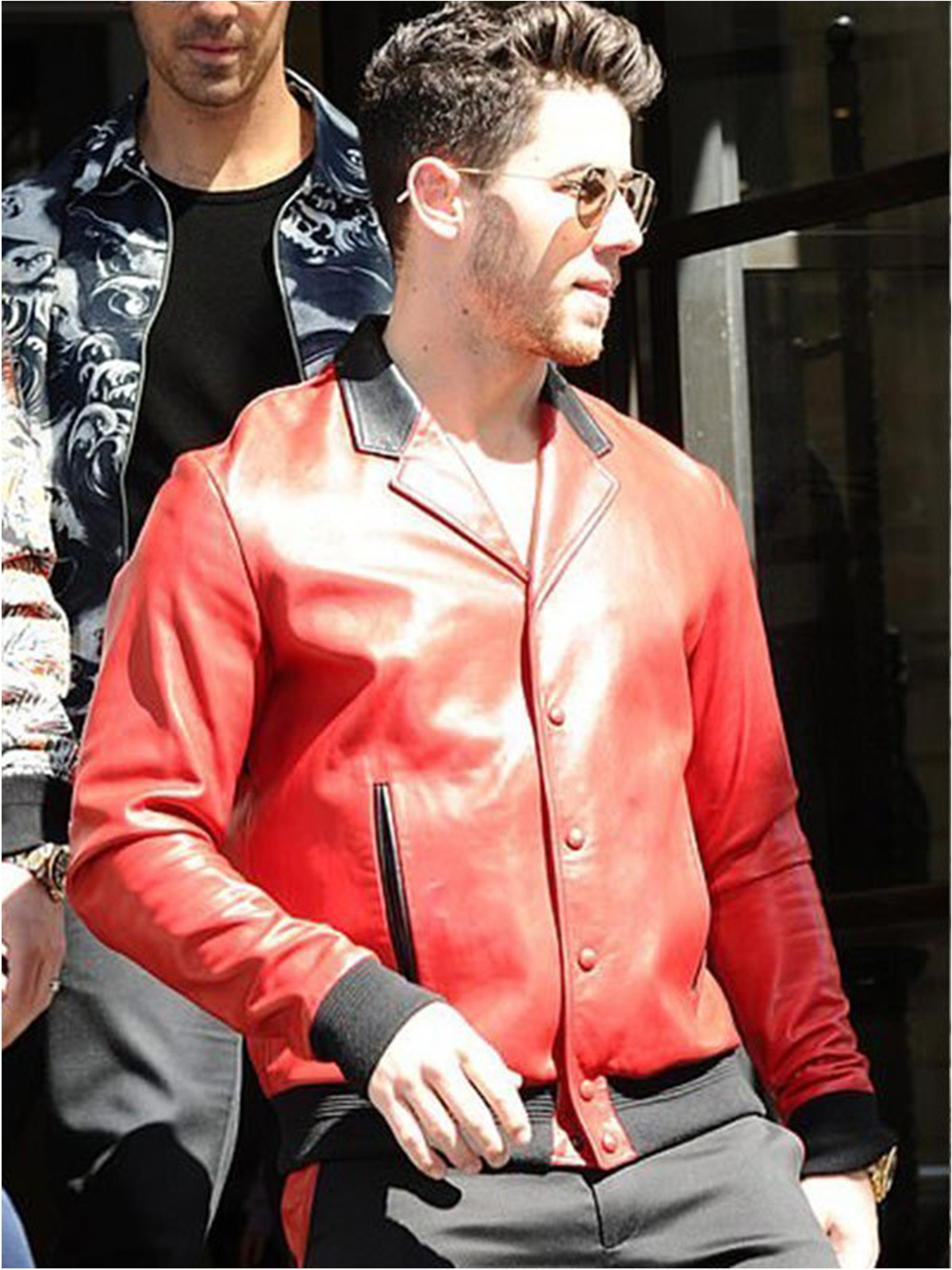 London Visit Nick Jonas Red Real Jacket