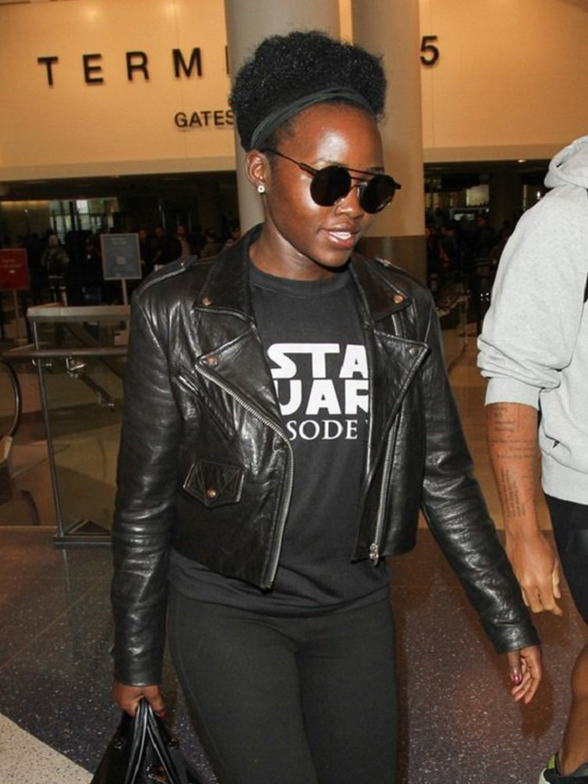 Lupita Nyong’o Star Leather Jacket