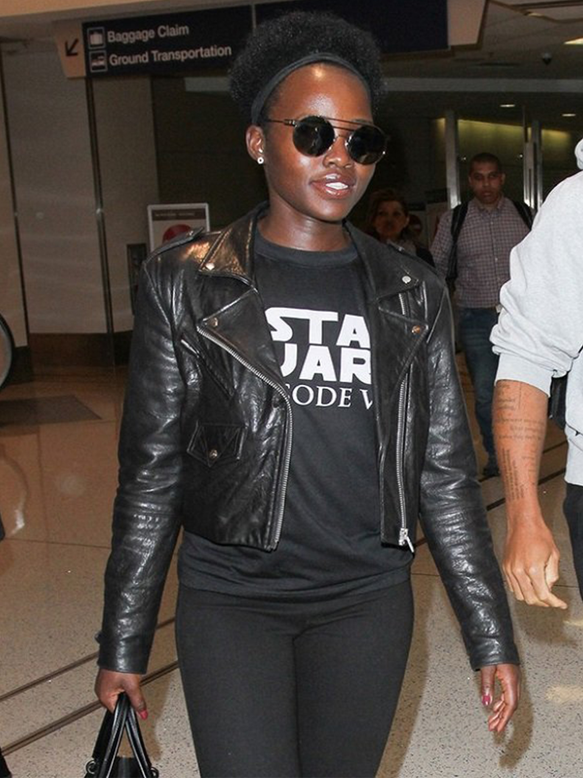 Lupita Nyong’o Star Leather Jacket