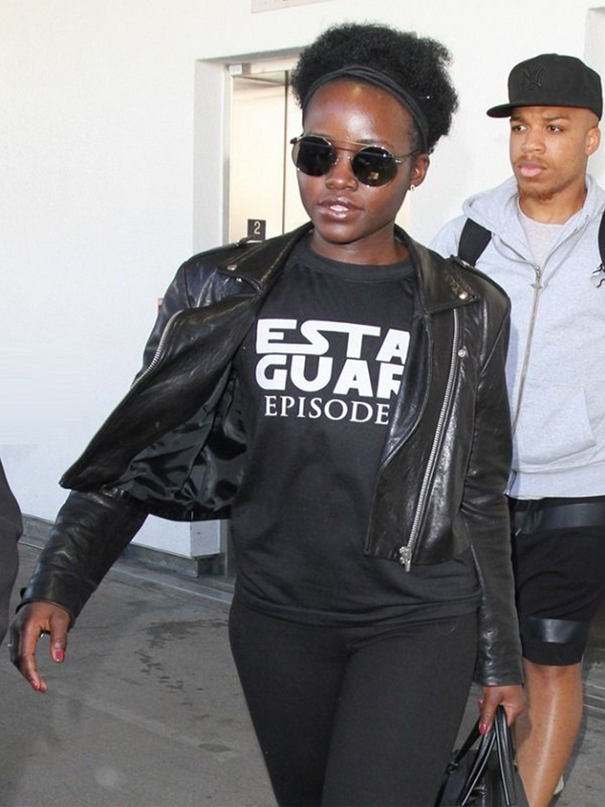 Lupita Nyong’o Star Leather Jacket
