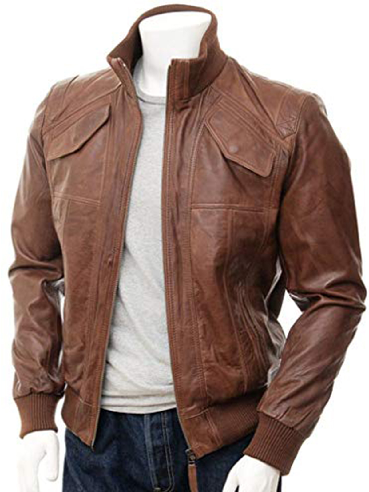 Men's Soft Lambskin Bomber Leather Jacket
