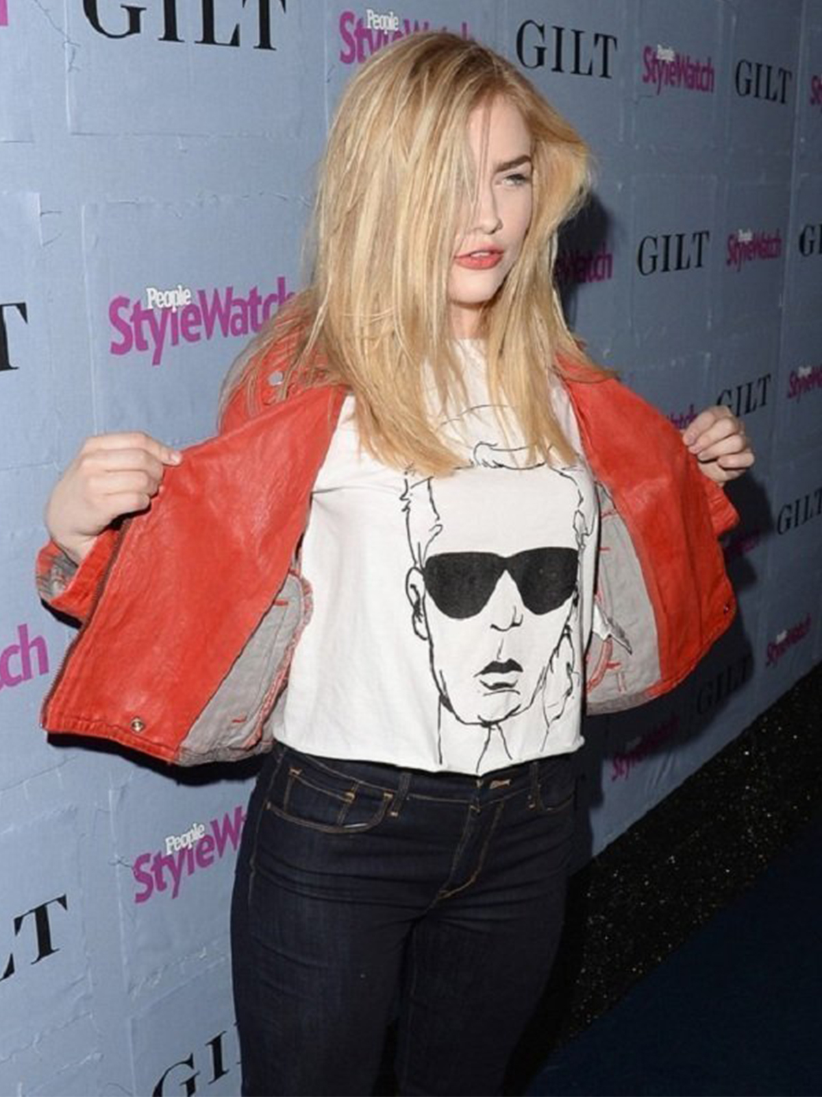 Maddie Hasson Red Leather Jacket