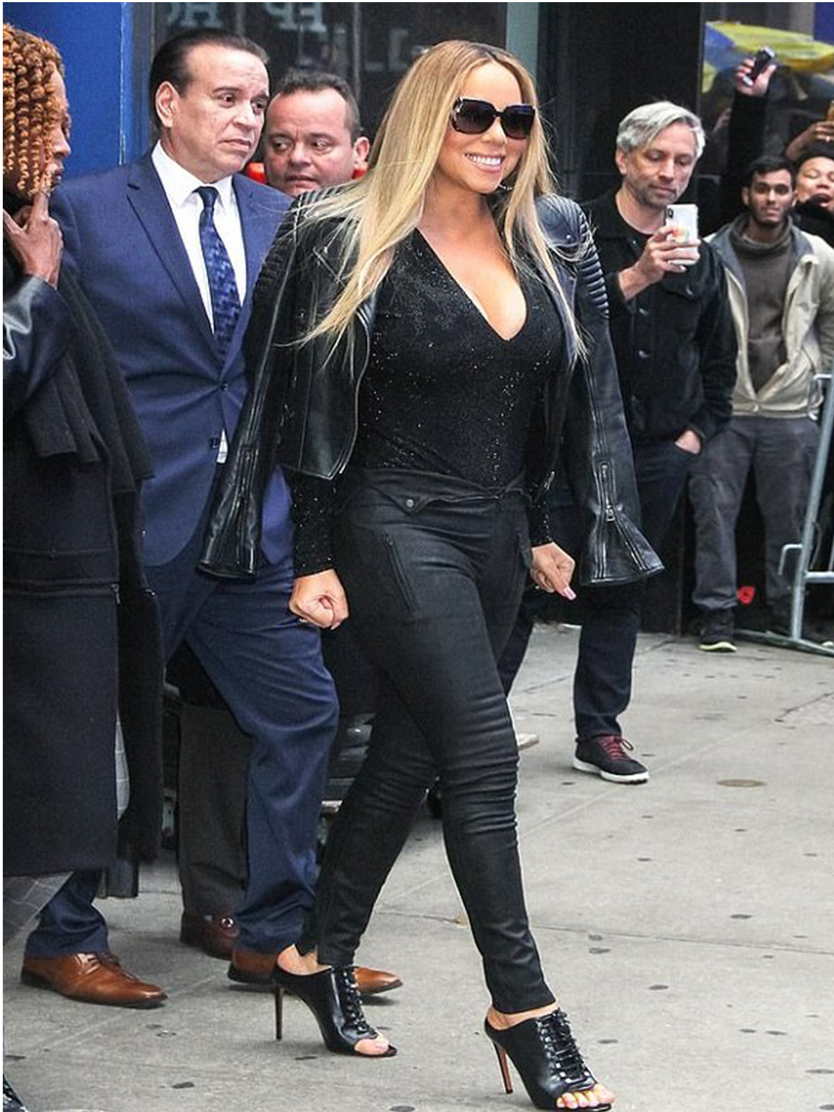 Mariah Carey Padded Leather Jacket