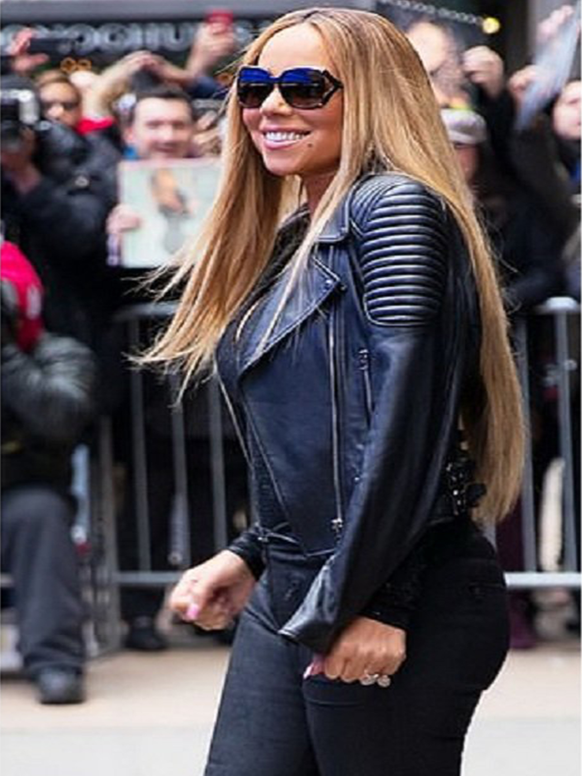 Mariah Carey Padded Leather Jacket