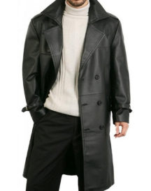 Men Double Breasted Black coat
