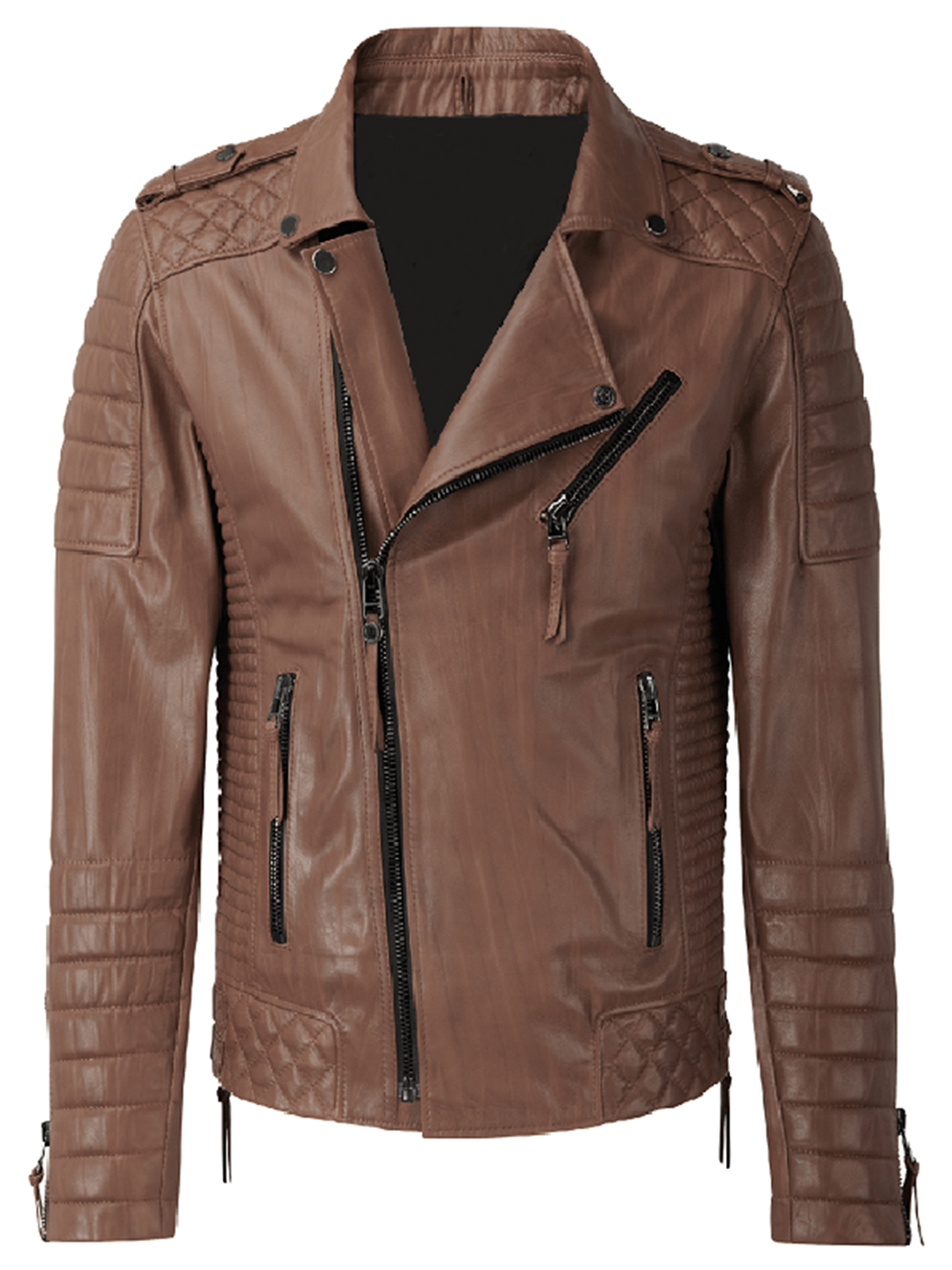 Men Quilted Leather Jacket
