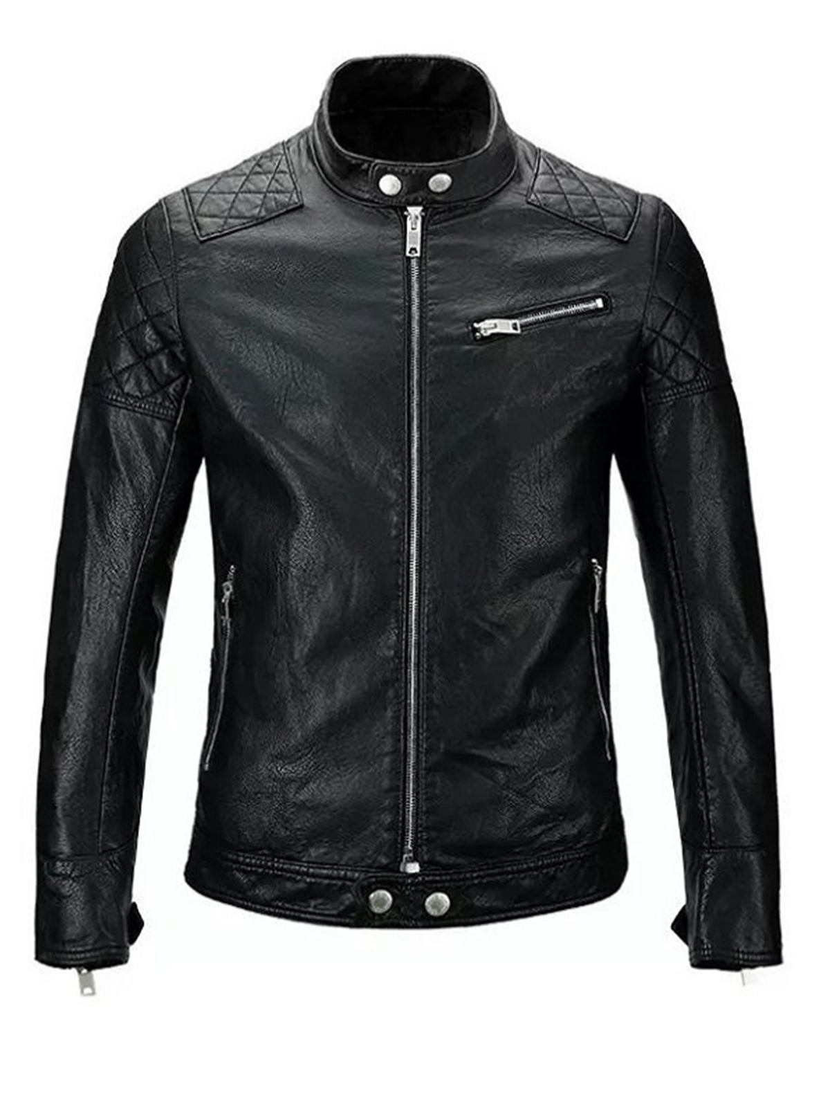 Men Skull Motorcycle Leather Jacket